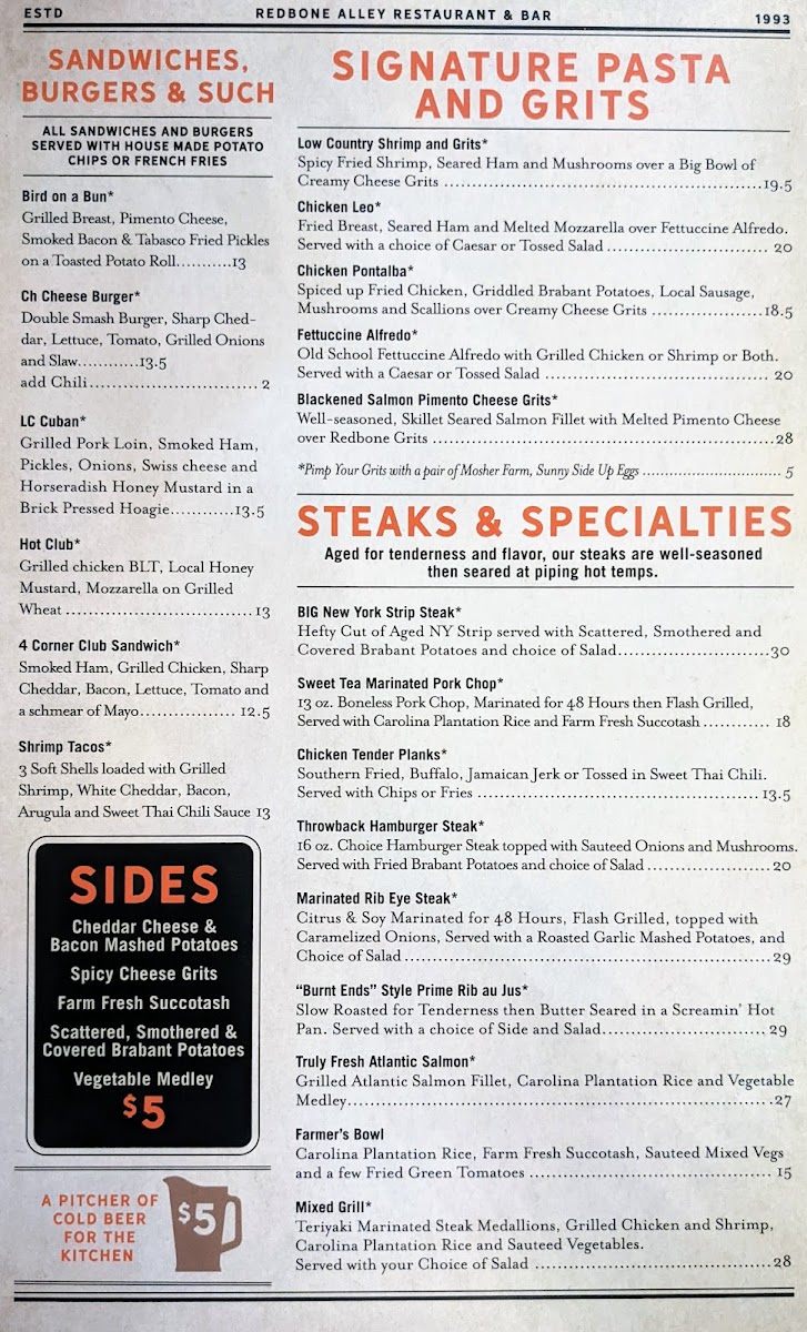Red Bone Alley Menu - Image 4